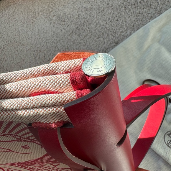 Hermes HerBag Zip PM Pegasus Pop 2way Hand Shoulder Bag Vash Hunter Red Z Stamp - Picture 8 of 15